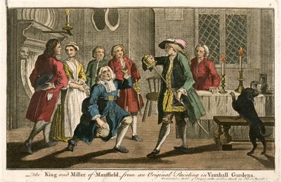 Król i młynarz z Mansfield, z oryginalnego obrazu w Vauxhall Gardens autorstwa English School