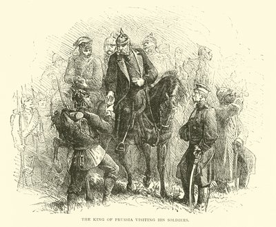 Król pruski z wizytą u swoich żołnierzy, sierpień 1870 autorstwa English School