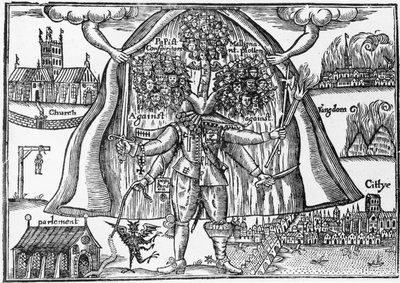 Potwór Królestwa ujawniony z nieba, ok. 1640-43 autorstwa English School