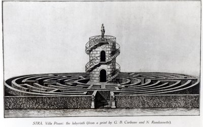 Labirynt Villa Pisani na Stra, wg ryciny Giovanniego Battisty Carboniego (1723-83) i N. Randonnette autorstwa English School