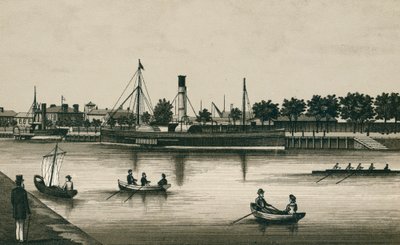 The Landing Stage River View, Ipswich (litografia) autorstwa English School