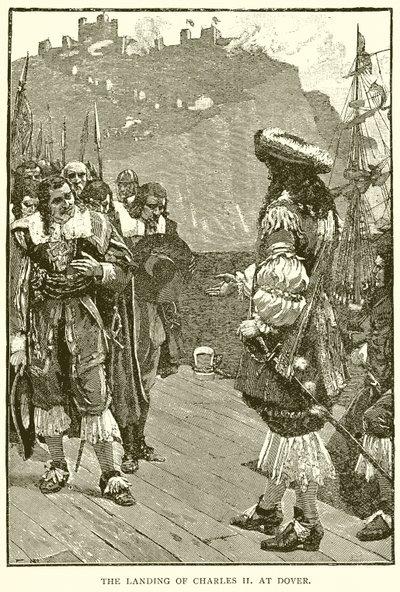 Lądowanie Karola II w Dover autorstwa English School