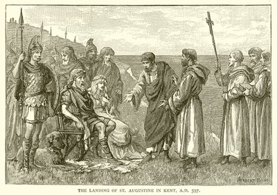 Lądowanie św. Augustyna w Kent, 597 r. autorstwa English School