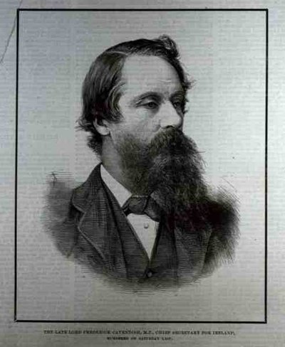Zmarły lord Frederick Cavendish (1836-1882), MP, sekretarz generalny Irlandii, z The Illustrated London News, 13 maja 1882 autorstwa English School