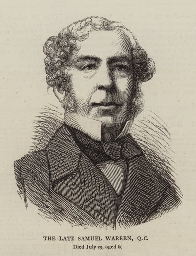 Późny Samuel Warren, QC (grawerowanie) autorstwa English School