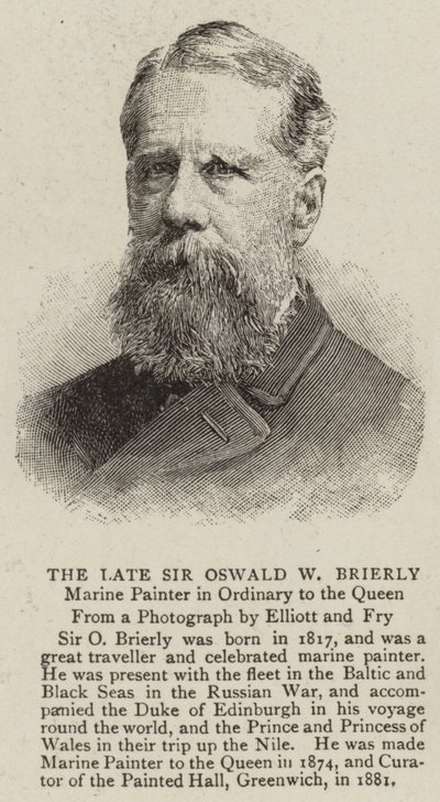 Późny Sir Oswald W Brierly (rycina) autorstwa English School