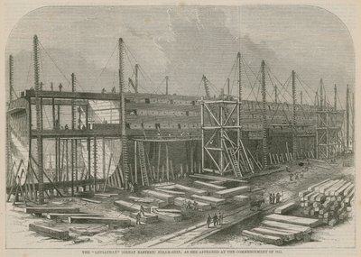 Parowiec Lewiatan (Wielki Wschód), jak pojawił się na początku 1855 r. autorstwa English School