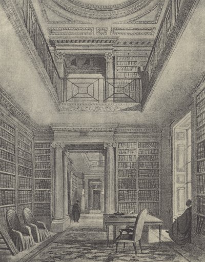 Biblioteka, 1844 (grawiura) autorstwa English School