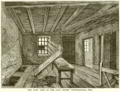 Loft używany przez spiskowców Cato Street, 1820 autorstwa English School
