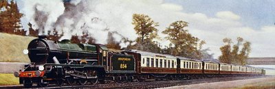 Londyński Dover Express „Lord Nelson”, ilustracja z „The Wonder Book of Railways”, wydanie czternaste pod redakcją Harry