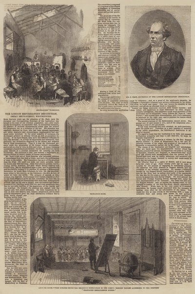 The London Reformatory Institution (Grawerowanie) autorstwa English School