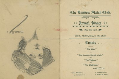 Coroczna kolacja w London Sketch Club autorstwa English School