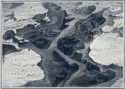 The Lost Titanic – Gdzie leży na Atlantyku, z „Sfery”, 27 kwietnia 1912 (lito) (detal 450820) autorstwa English School