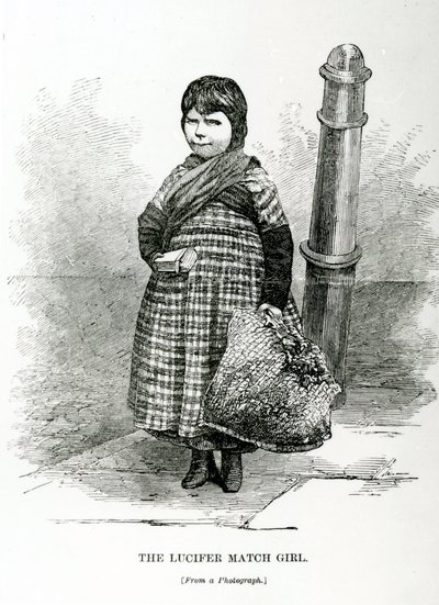 Dziewczyna z zapałkami Lucyfera, ok. 1840 r autorstwa English School