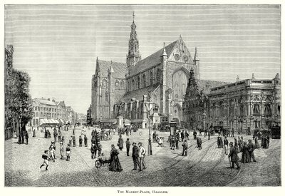 Rynek w Haarlemie (rycina) autorstwa English School