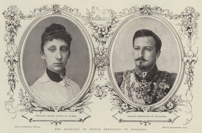 Ślub księcia Ferdynanda Bułgarii (rycina) autorstwa English School