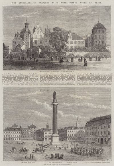Ślub księżniczki Alicji z księciem Ludwikiem Heskim (rycina) autorstwa English School
