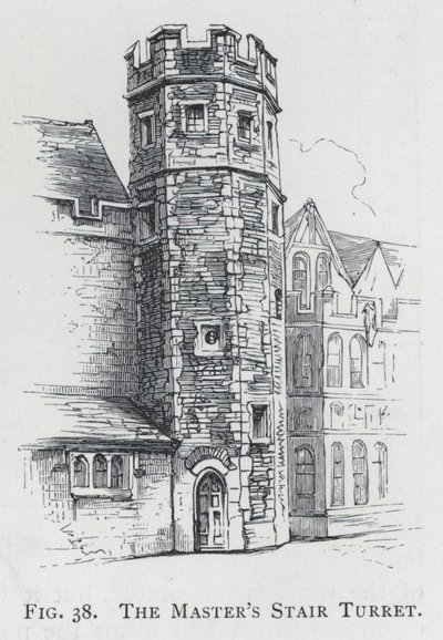 Wieżyczka schodowa Mistrza (grawerowanie) autorstwa English School
