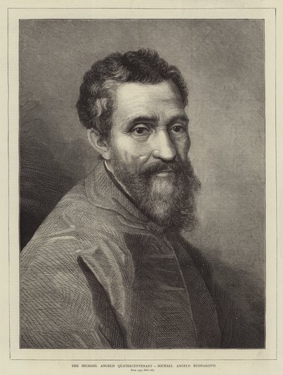Cztersetlecie Michała Anioła, Michelangelo Buonarroti (rycina) autorstwa English School