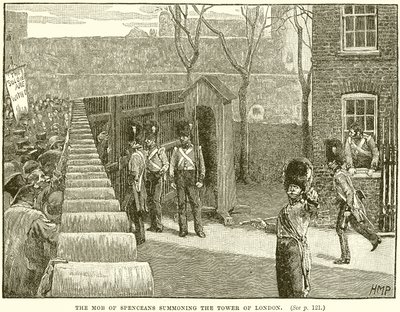 Mob of Spenceans wzywający Tower of London autorstwa English School
