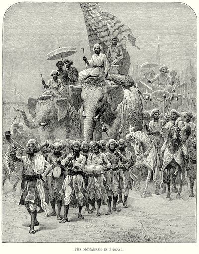 Moharrem w Bhopalu (rycina) autorstwa English School