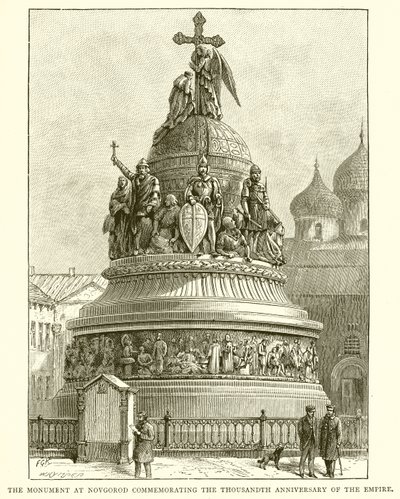 Pomnik w Nowogrodzie upamiętniający tysiąclecie imperium, 1862 autorstwa English School