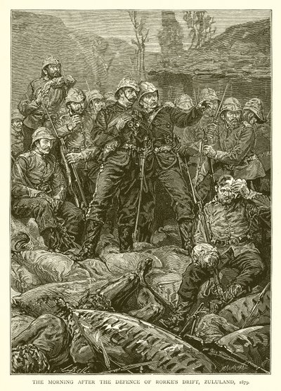 Poranek po obronie Rorkes Drift, Zululand, 1879 autorstwa English School