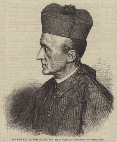 Przewielebny dr Manning, nowy rzymskokatolicki arcybiskup Westminsteru (rycina) autorstwa English School