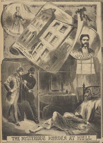 „Tajemnicze morderstwo w Hull”, Illustrated Police News autorstwa English School