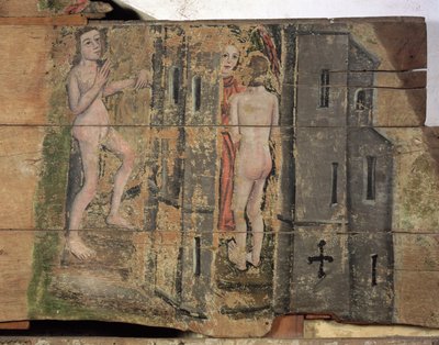 Wąska Brama do Nieba, z Wenhaston Doom, ok. 1500-20 (malowane drewno) autorstwa English School