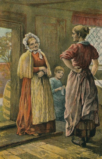 The Neighbour-In-Law (kolorowa litografia) autorstwa English School