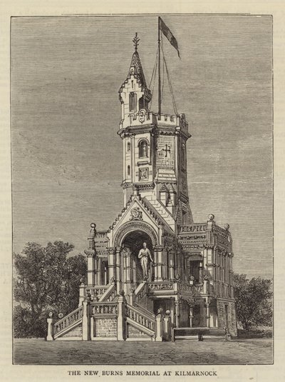 New Burns Memorial w Kilmarnock (grawerowanie) autorstwa English School