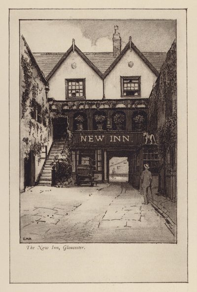The New Inn, Gloucester (litografia) autorstwa English School