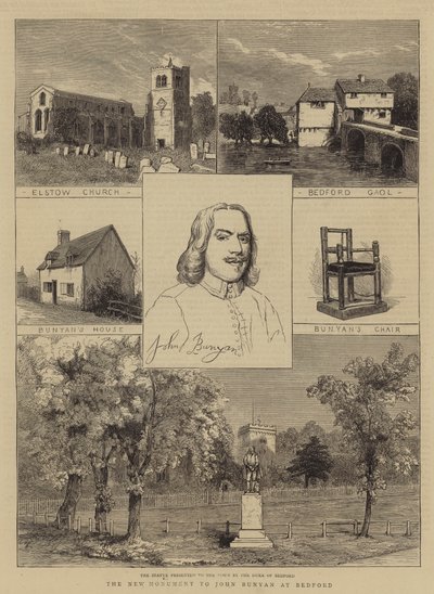 Nowy pomnik Johna Bunyana w Bedford (rycina) autorstwa English School