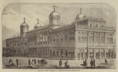 Nowe budynki użyteczności publicznej w Newcastle-on-Tyne (grawerowanie) autorstwa English School