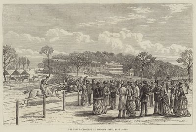 Nowy tor wyścigowy w Sandown Park, niedaleko Esher (grawerowanie) autorstwa English School