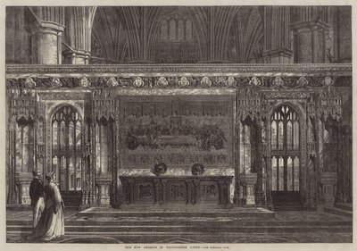 Nowe Reredos w Opactwie Westminsterskim (grawerowanie) autorstwa English School