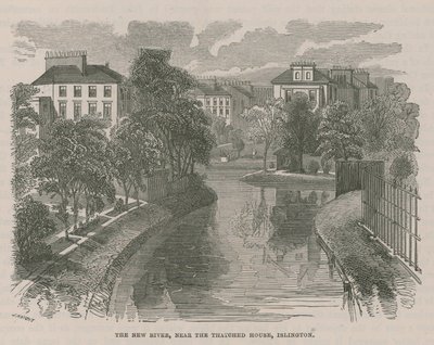 New River Head, w pobliżu domu krytego strzechą, Islington autorstwa English School