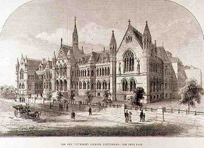 The New University College, Nottingham, z The Illustrated London News, 7 lutego 1881 r. autorstwa English School