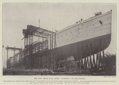 New White Star Liner, „Oceanic”, na zapasach (grawerunek) autorstwa English School