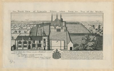 Widok pałacu Lincoln od strony północnej, z góry Minster autorstwa English School