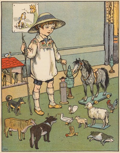 The Nursery Animals (kolorowa litografia) autorstwa English School