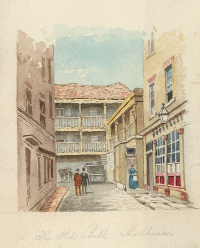 The Old Bell Inn, Holborn, Londyn (wc na papierze) autorstwa English School