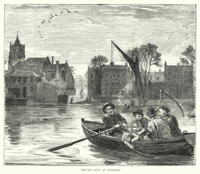 Stara łódź w Chiswick (rycina) autorstwa English School