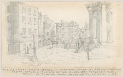 Stary dziedziniec kościelny, St Martins Lane, na północ od kościoła autorstwa English School