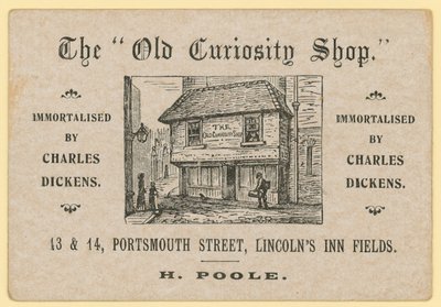 The Old Curiosity Shop, Portsmouth Street, Lincolns Inn Fields, Londyn; Sprzedawca makulatury w Poole autorstwa English School