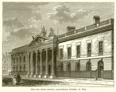 Biuro Staroindyjskie, Leadenhall Street, w 1803 r. autorstwa English School