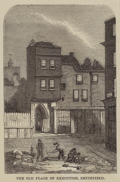 Stare miejsce egzekucji, Smithfield (rycina) autorstwa English School