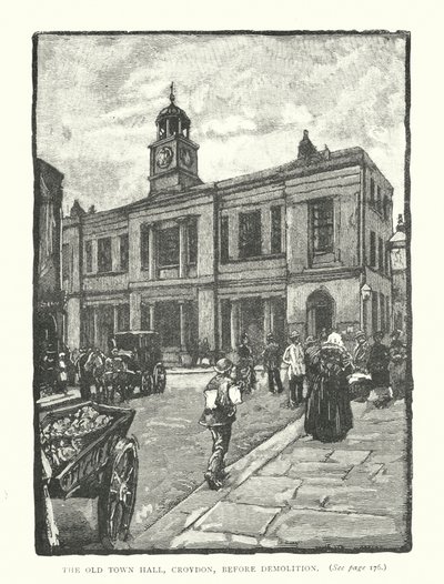 Stary ratusz w Croydon przed rozbiórką (rycina) autorstwa English School