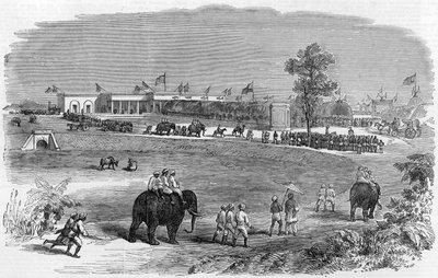 Otwarcie Kolei Wschodnioindyjskiej: Stacja Burdwan, 1855 autorstwa English School